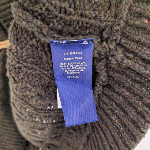 ラルフローレン RALPH LAUREN モヘア混 ショールカラー トグルボタン ウール ケーブル ニット カーディガン メンズ 160