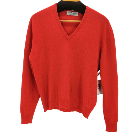 バーバリーズ BURBERRYS 90S 白タグ ウールvネックニット レディース 40