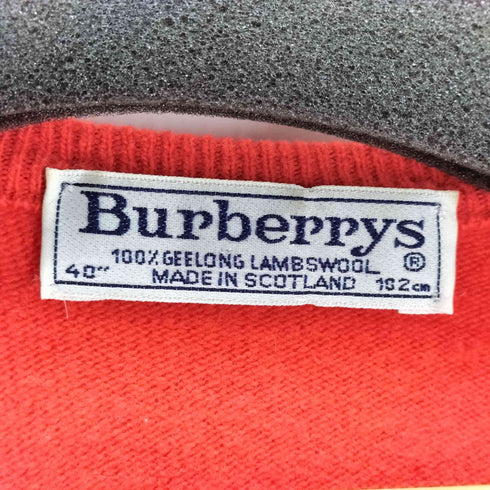 バーバリーズ BURBERRYS 90S 白タグ ウールvネックニット レディース 40