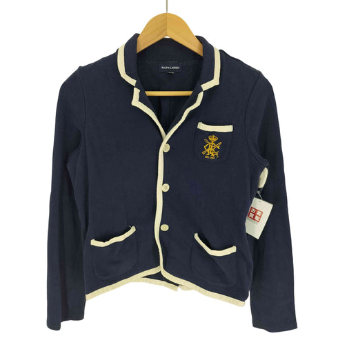 ラルフローレン RALPH LAUREN エンブレム刺繍 シングルブレスト 3B テーラード ジャケット 紺ブレ レディース 160