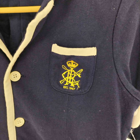 ラルフローレン RALPH LAUREN エンブレム刺繍 シングルブレスト 3B テーラード ジャケット 紺ブレ レディース 160