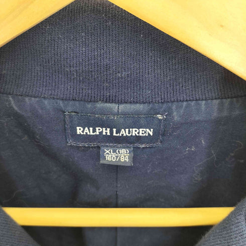 ラルフローレン RALPH LAUREN エンブレム刺繍 シングルブレスト 3B テーラード ジャケット 紺ブレ レディース 160