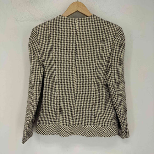 ピエールカルダン pierre cardin チェック柄 ノーカラージャケット レディース JPN:11号