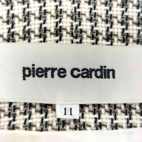 ピエールカルダン pierre cardin チェック柄 ノーカラージャケット レディース JPN:11号