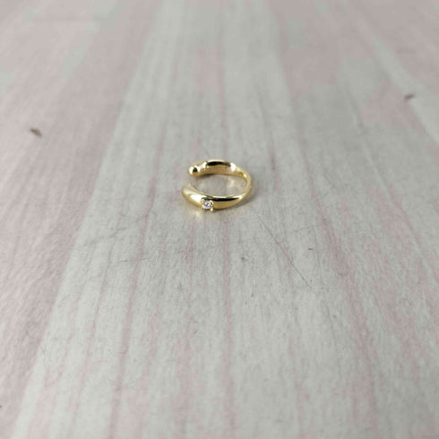 BRASS LGD表記 ストーン装飾 イヤーカフ レディース