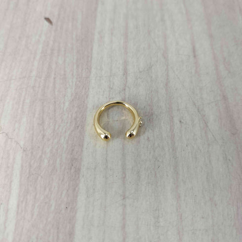 BRASS LGD表記 ストーン装飾 イヤーカフ レディース