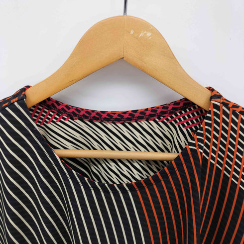 イッセイミヤケ ISSEY MIYAKE 04AW 銀タグ キカ柄 ドレープ ノースリーブ ワンピース レディース JPN:2