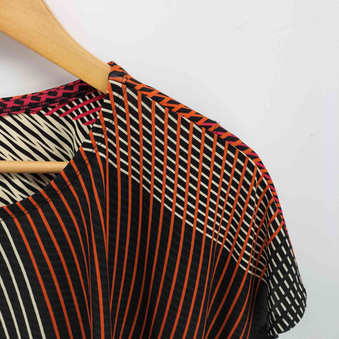 イッセイミヤケ ISSEY MIYAKE 04AW 銀タグ キカ柄 ドレープ ノースリーブ ワンピース レディース JPN:2