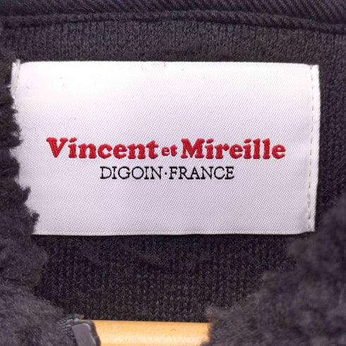 ヴァンソンエミレイユ Vincent et Mireille ロゴパッチ ジップアップ ボアパーカー レディース JPN:36