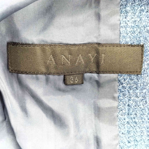 アナイ ANAYI ノーカラー ツイードジャケット レディース JPN:36