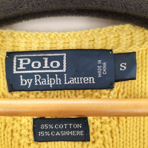 ポロバイラルフローレン Polo by RALPH LAUREN 90S ケーブル編み カシミア混 コットン Vネック ニット ベスト メンズ import:S