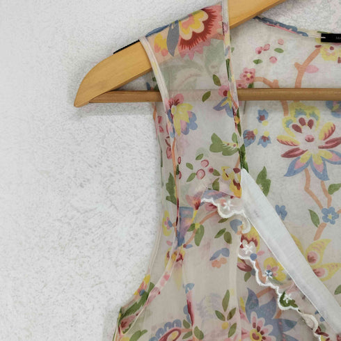 マリテフランソワジルボー MARITHE FRANCOIS GIRBAUD フラワー シルク ノースリーブブラウス レディース 42