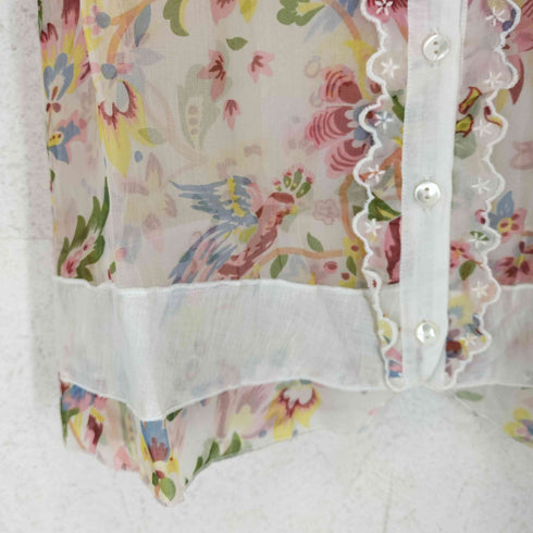 マリテフランソワジルボー MARITHE FRANCOIS GIRBAUD フラワー シルク ノースリーブブラウス レディース 42