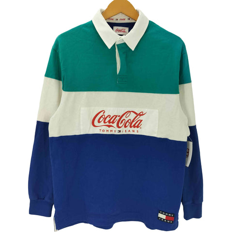 トミーヒルフィガー TOMMY HILFIGER 企業ロゴ 刺繍 L/S ボーダー ラガー ポロ シャツ メンズ import:M