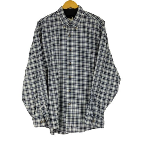 エディーバウアー Eddie Bauer 90S 白タグ チェック L/S BD シャツ メンズ import:L