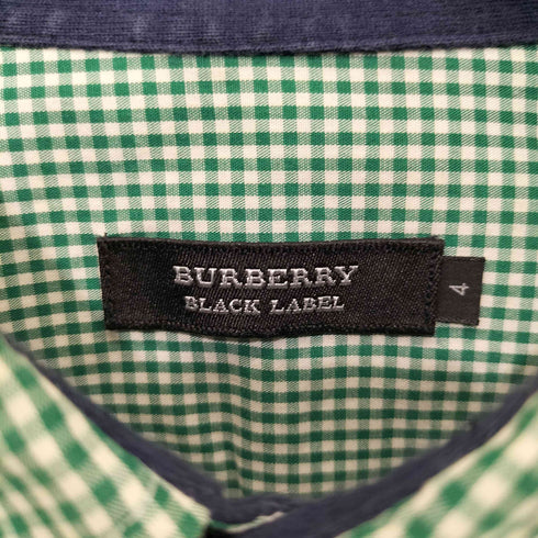 バーバリーブラックレーベル BURBERRY BLACK LABEL ホース刺繍 ギンガムチェック レギュラーカラーシャツ メンズ 4
