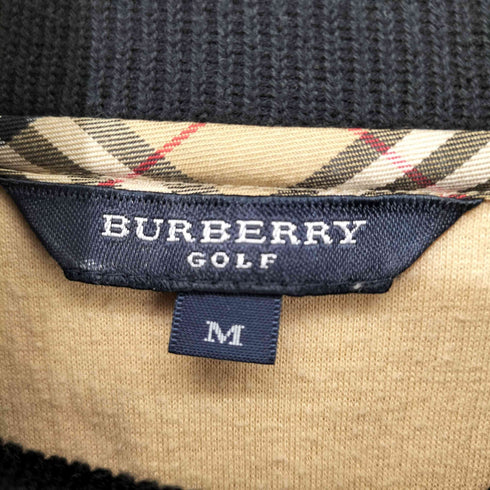 バーバリーゴルフ BURBERRY GOLF ロゴ刺繍 リブニット ハーフジップ セーター メンズ import:M