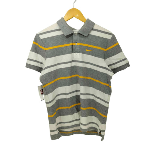 ナイキ NIKE スウッシュ刺繍 ボーダー 鹿の子 ポロシャツ メンズ JPN:L