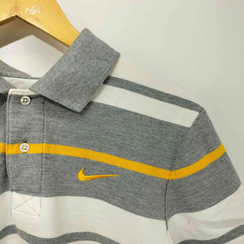 ナイキ NIKE スウッシュ刺繍 ボーダー 鹿の子 ポロシャツ メンズ JPN:L