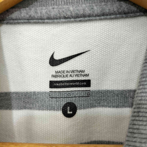 ナイキ NIKE スウッシュ刺繍 ボーダー 鹿の子 ポロシャツ メンズ JPN:L