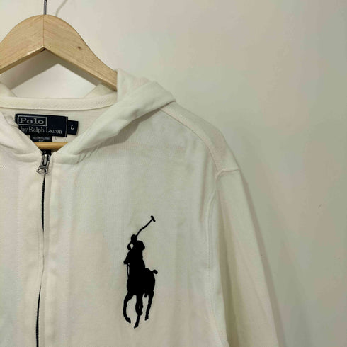 ポロバイラルフローレン Polo by RALPH LAUREN 90s ビッグポニー刺繍 鹿の子生地 ジップアップ パーカー メンズ import:L
