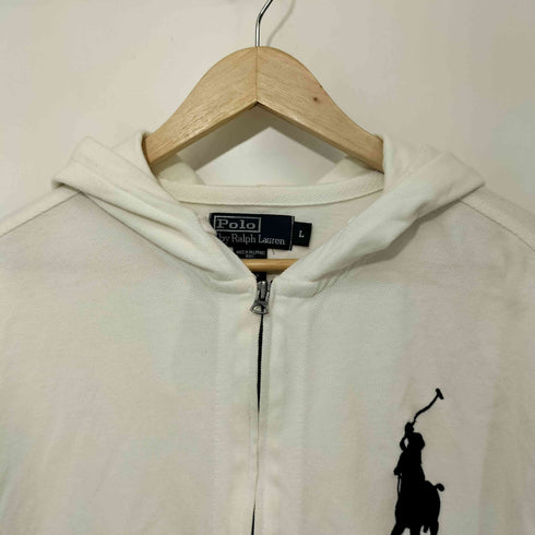 ポロバイラルフローレン Polo by RALPH LAUREN 90s ビッグポニー刺繍 鹿の子生地 ジップアップ パーカー メンズ import:L