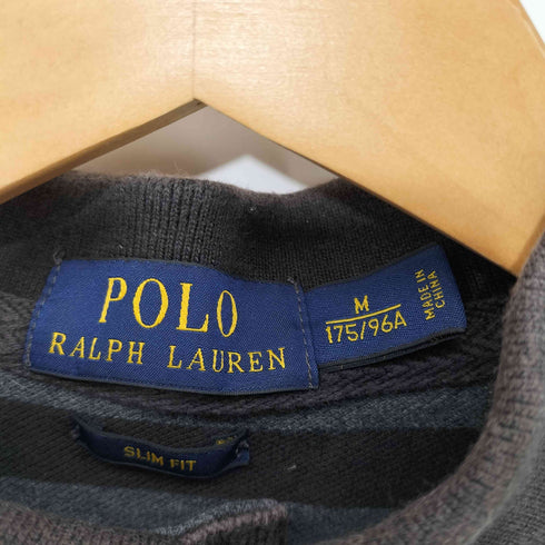 ポロラルフローレン POLO RALPH LAUREN SLIM FIT ポニー刺繍 ボーダー ポロシャツ メンズ import:M
