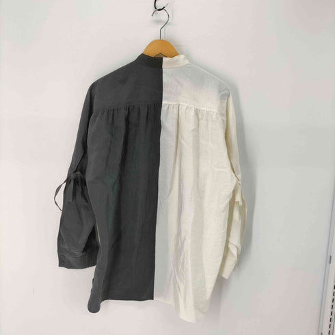ファモン FEMMENT シャーリングシルクナイロンマンダリンカラーシャツ レディース JPN:3