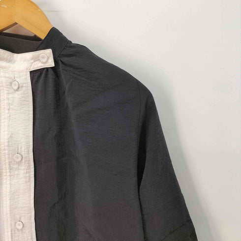 ファモン FEMMENT シャーリングシルクナイロンマンダリンカラーシャツ レディース JPN:3