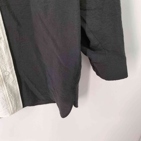 ファモン FEMMENT シャーリングシルクナイロンマンダリンカラーシャツ レディース JPN:3