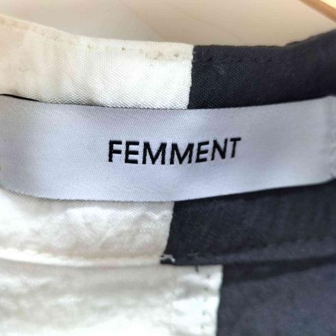 ファモン FEMMENT シャーリングシルクナイロンマンダリンカラーシャツ レディース JPN:3