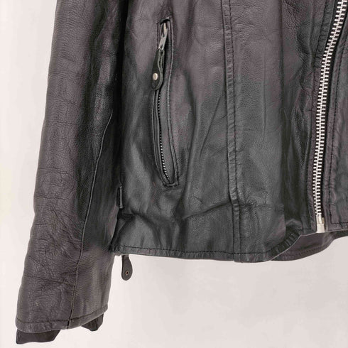 HUDSON LEATHER 本革 フルジップ シングルライダース レザージャケット メンズ 46