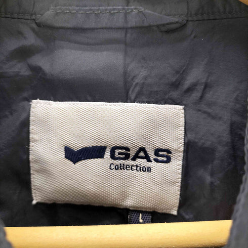 ガス GAS ロゴエンブレム 刺繍 裏地メッシュ ショルダーライン ナイロン ライダース ジャケット メンズ import:L