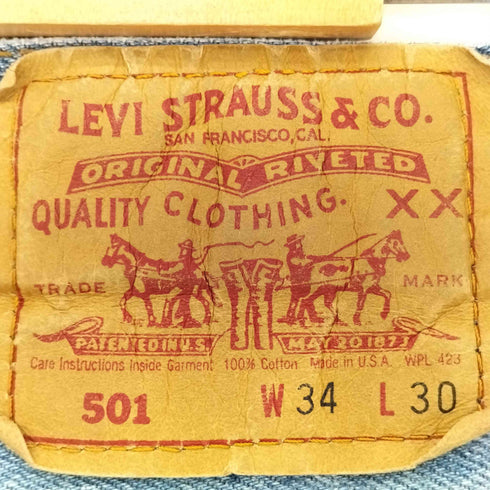 リーバイス Levis 00s USA製 ボタン裏501刻印 501 アイスブルー デニム メンズ W34 L30