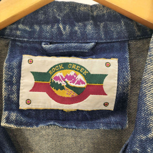ROCK CREEK ウォッシュド フリンジ 装飾 ウエスタン デニム トラッカー ジャケット メンズ