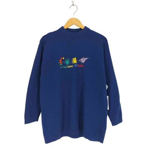 ユナイテッドカラーズオブベネトン UNITED COLORS OF BENETTON イタリア製 刺繍ロゴ ニットセーター レディース