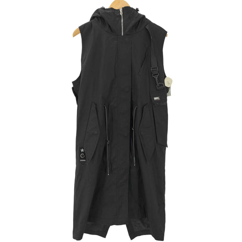 S.DEER CONCEPT バックプリント ミリタリー モッズ ロング コート ベスト ジレ メンズ import:L