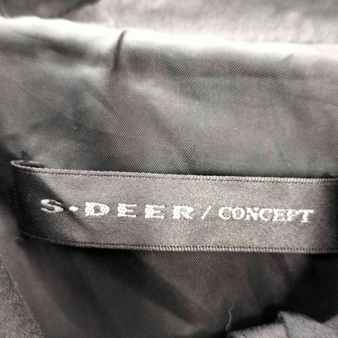S.DEER CONCEPT バックプリント ミリタリー モッズ ロング コート ベスト ジレ メンズ import:L