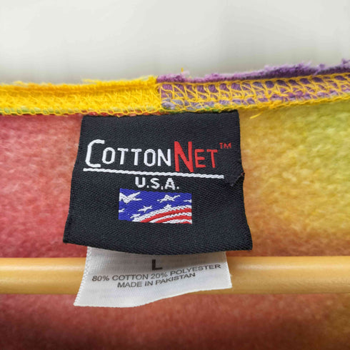 COTTON NET U.S.A ボディ 00S SANFRANCISCO CALIFORNIA ピースマーク ケミカルウォッシュ フーディー カットオフ リメイク スウェット トレーナー メンズ import:L