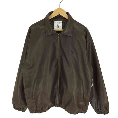 ユーエスポロアッスン U.S.POLO ASSN ジップアップ フェイクレザー ジャケット メンズ import:L