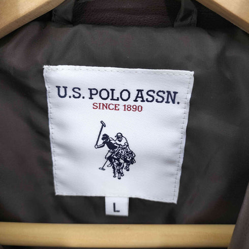 ユーエスポロアッスン U.S.POLO ASSN ジップアップ フェイクレザー ジャケット メンズ import:L