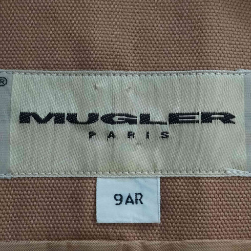 ミュグレー Mugler プリーツ切替 ノーカラー ジップアップジャケット レディース 9AR