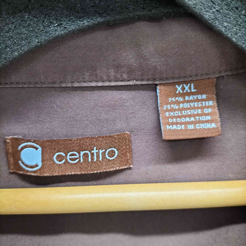 CENTRO レーヨン混 開襟 BOX型 ステッチデザイン半袖シャツ メンズ JPN:XXL