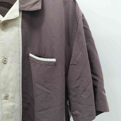 CENTRO レーヨン混 開襟 BOX型 ステッチデザイン半袖シャツ メンズ JPN:XXL