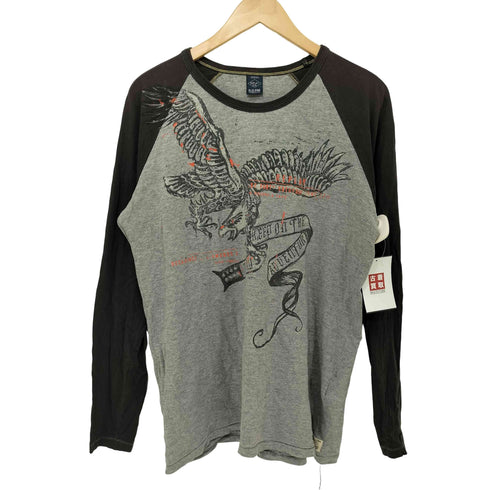 リプレイ REPLAY BLUE JEANS 00s Y2K イーグル 鷹 ラグラン カットソー メンズ