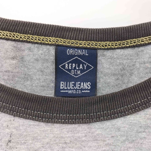 リプレイ REPLAY BLUE JEANS 00s Y2K イーグル 鷹 ラグラン カットソー メンズ