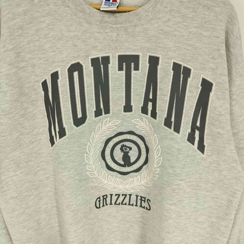 ラッセルアスレチック RUSSELL ATHLETIC 90S 刺繍タグ USA製 フットボール チームロゴ エンブレム プリント クルーネック スウェット トレーナー メンズ import:XL