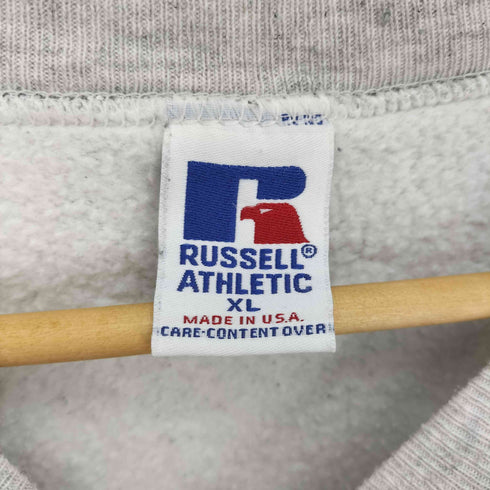 ラッセルアスレチック RUSSELL ATHLETIC 90S 刺繍タグ USA製 フットボール チームロゴ エンブレム プリント クルーネック スウェット トレーナー メンズ import:XL