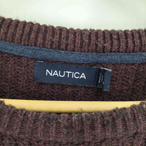 ノーティカ NAUTICA ロゴ刺繍 ボーダー ニット セーター メンズ import:L