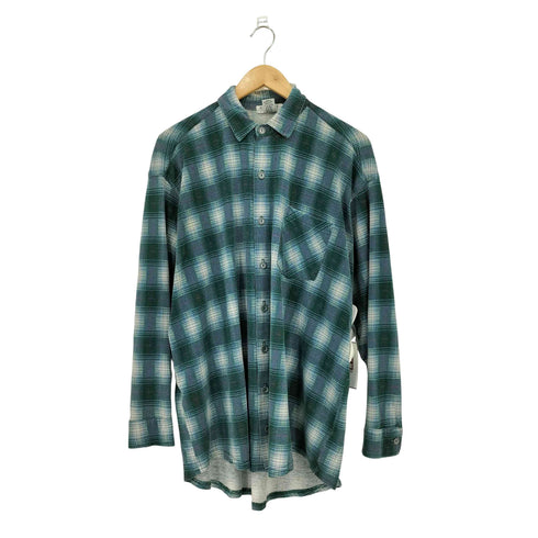 EXPRESS TRICOT USA製 コットンポリ チェック柄 L/S シャツ メンズ L
